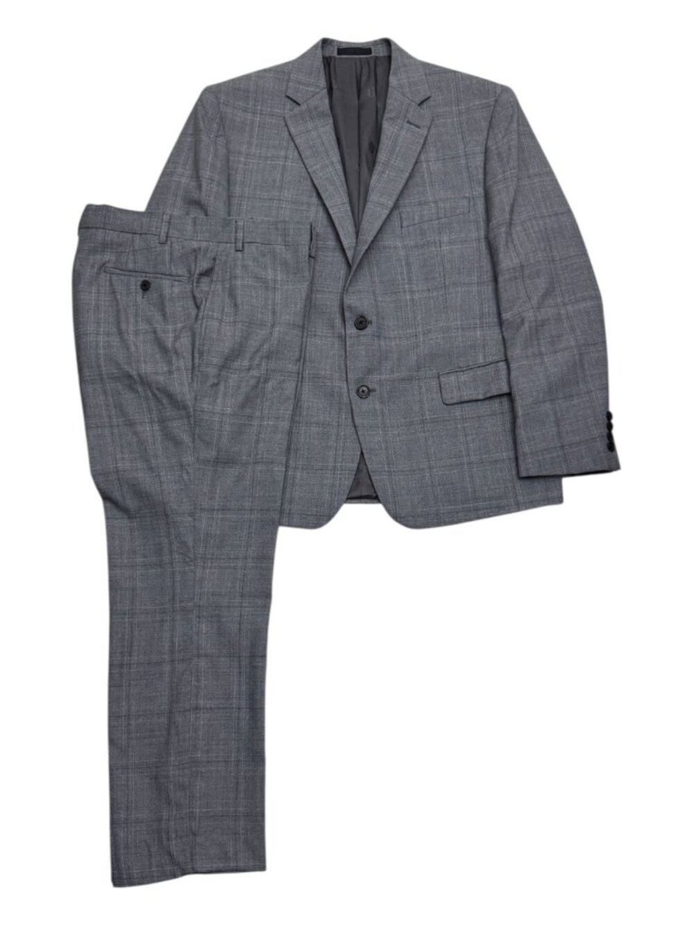 LAUREN RALPH LAUREN Check Pattern Gray Business Casual 2 Piece Blazer Suit 44S